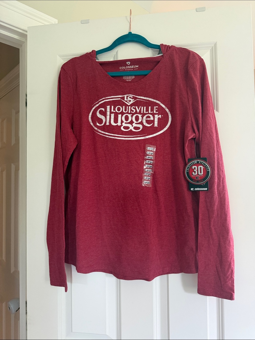 NWT: Louisville Slugger Heather Red 30th Anniversary Athletic Long Sleeve Tee